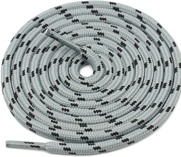 GRAH SANGRAH® 3 Pair (1 Pair Per Single Color) Shoelaces for Hiking Shoes, Walking Sneakers, Climbing, Work Boot, Running, Casual, Sport Shoes (SL-211-212-215) - 120 cm, Grey Pink_Grey Green_Grey Black